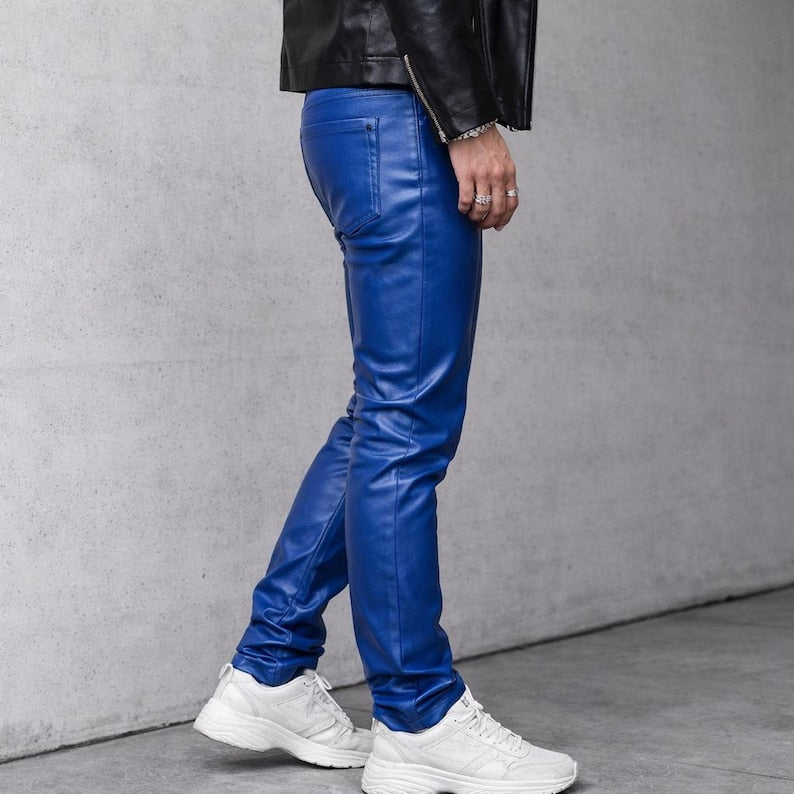 Blue Leather Pants image 3