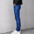Blue Leather Pants image 4