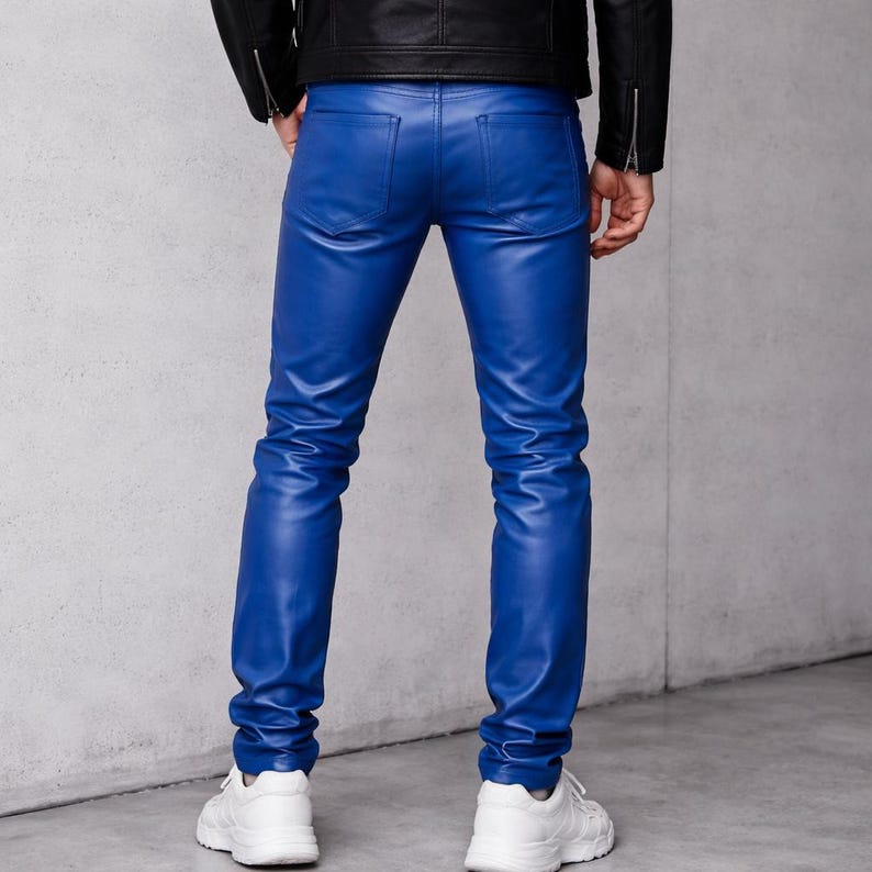 Blue Leather Pants image 6