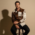 Men's Hair-On Cowhide Leather Western Shirt image 2