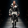 Men's Handmade Hair-On Cowhide Leather Trench Coat