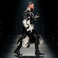Men's Handmade Hair-On Cowhide Leather Trench Coat image 2