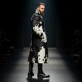 Men's Handmade Hair-On Cowhide Leather Trench Coat image 4