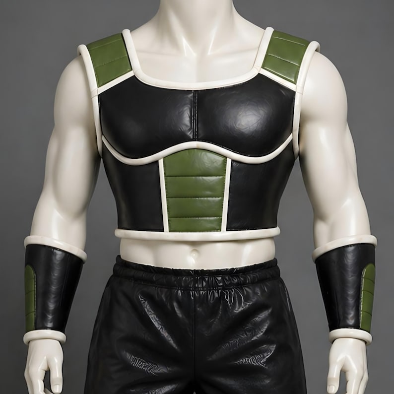 Men's Black Leather Saiyan Armor Costume