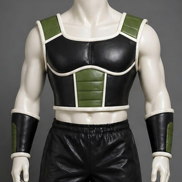 Men's Black Leather Saiyan Armor Costume