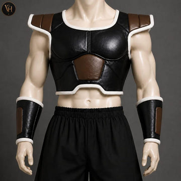 Saiyan Battle Armor Cosplay | DBZ Anime Costume | Black Brown Suit