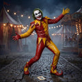 Handmade Red Yellow Leather Jester Costume image 6