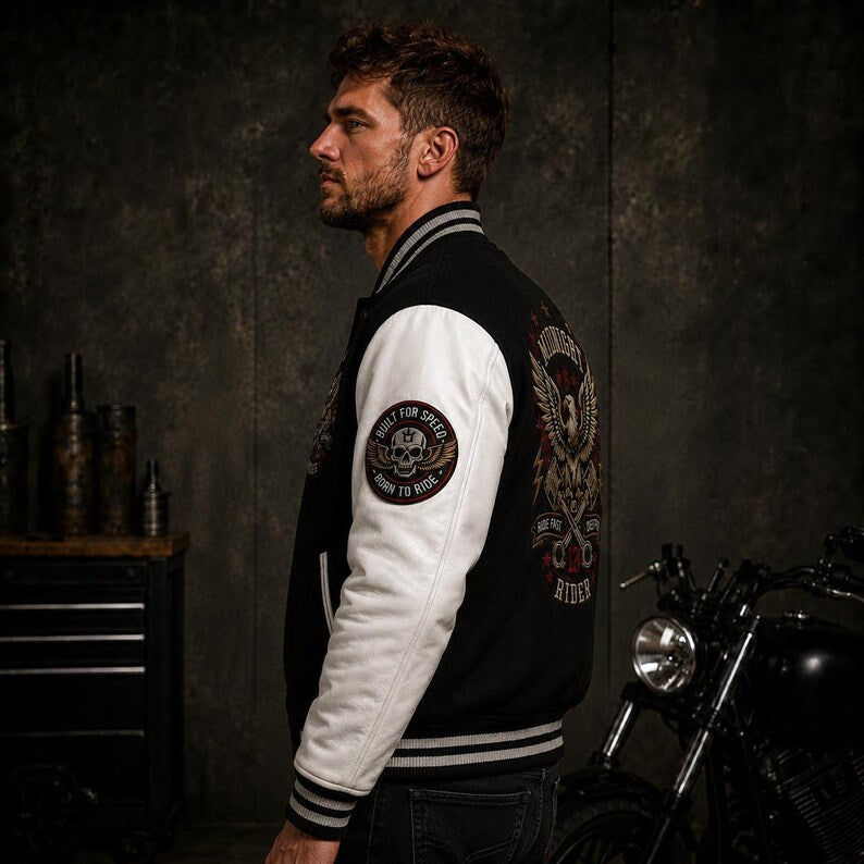 Varsity jacket back eagle full design