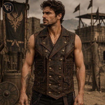 Medieval Viking Leather Vest Renaissance Warrior Cosplay Armor