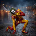 Handmade Red Yellow Leather Jester Costume image 4