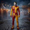 Handmade Red Yellow Leather Jester Costume image 3