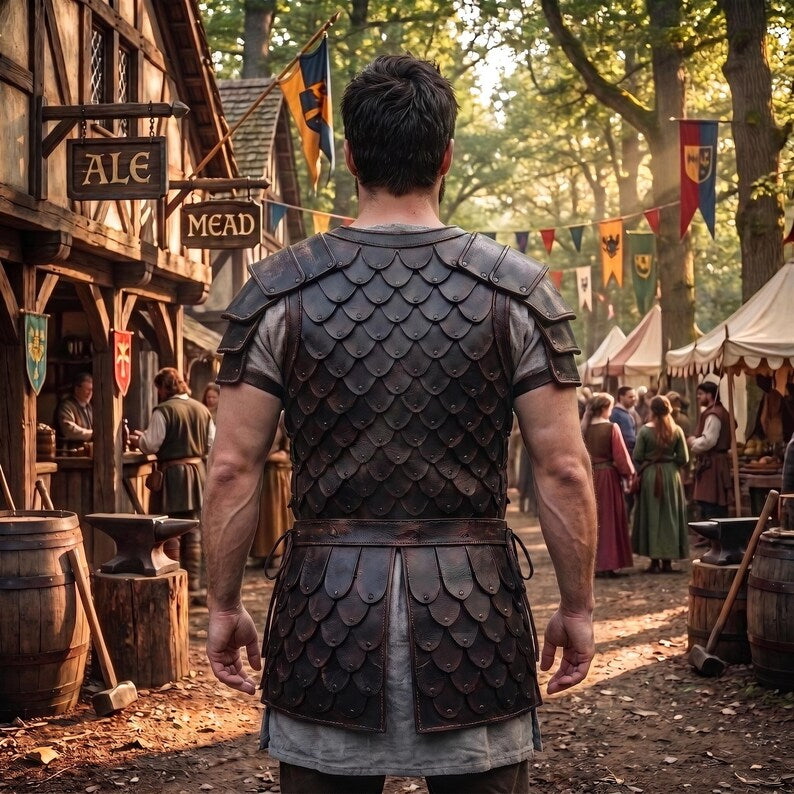 Handmade Leather Scale Armor Vest image 3