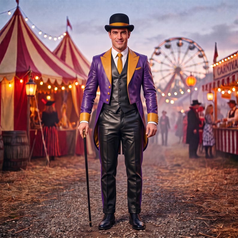 Purple Leather Ringmaster Costume Set image 6