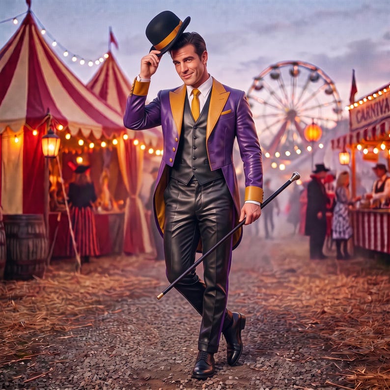 Purple Leather Ringmaster Costume Set image 5
