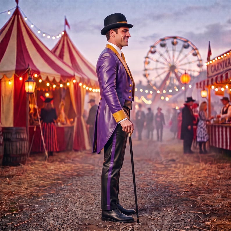 Purple Leather Ringmaster Costume Set image 3
