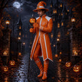 Men's Orange White Leather Wizard Costume Set image 5