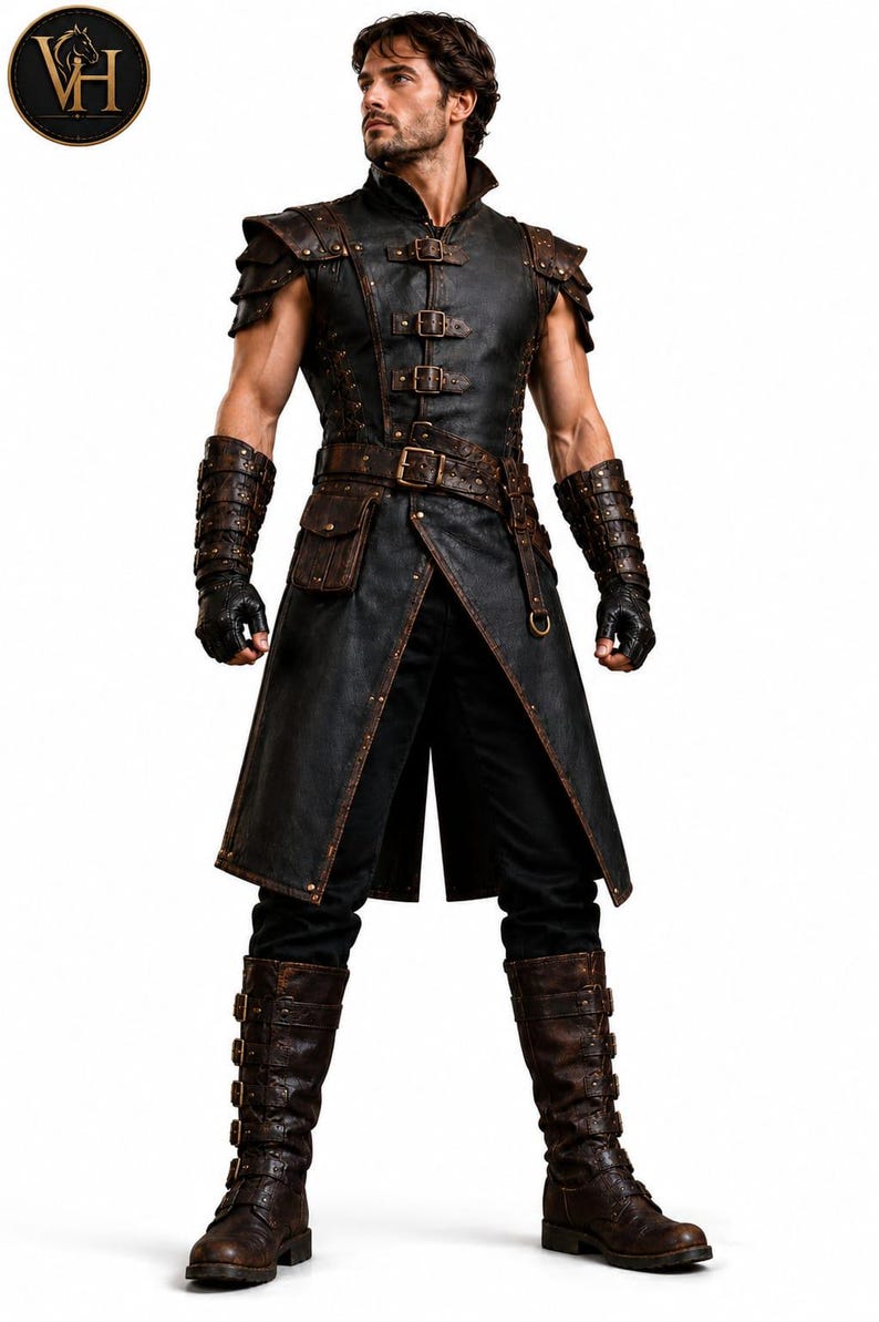 Medieval Leather Armor Vest - LARP Viking Cosplay Costume