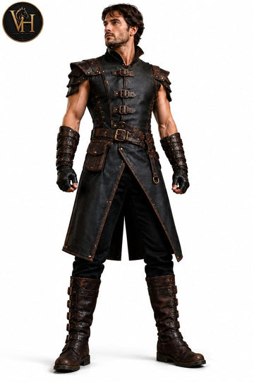 Medieval Leather Armor Vest - LARP Viking Cosplay Costume