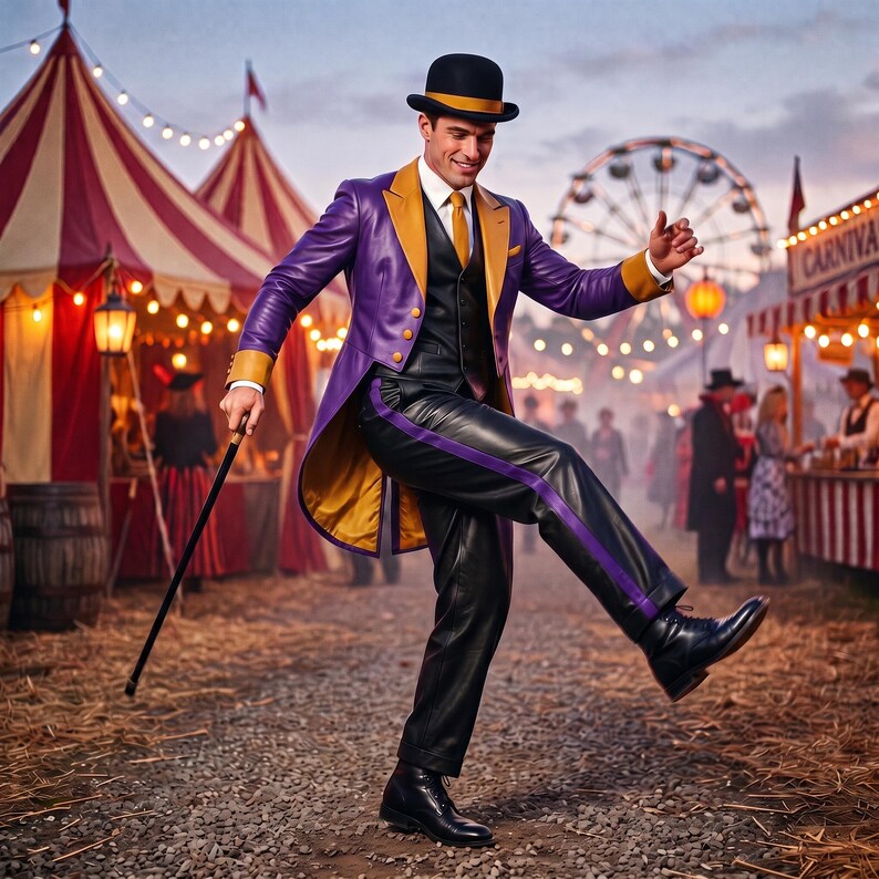 Purple Leather Ringmaster Costume Set image 2