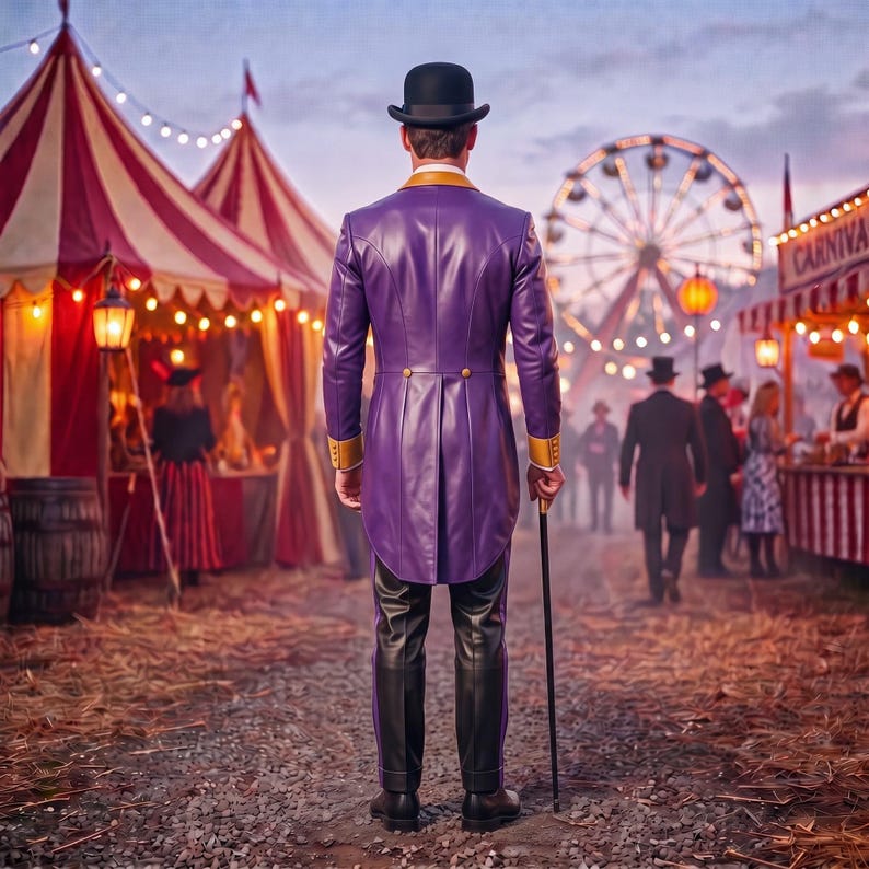 Purple Leather Ringmaster Costume Set image 4