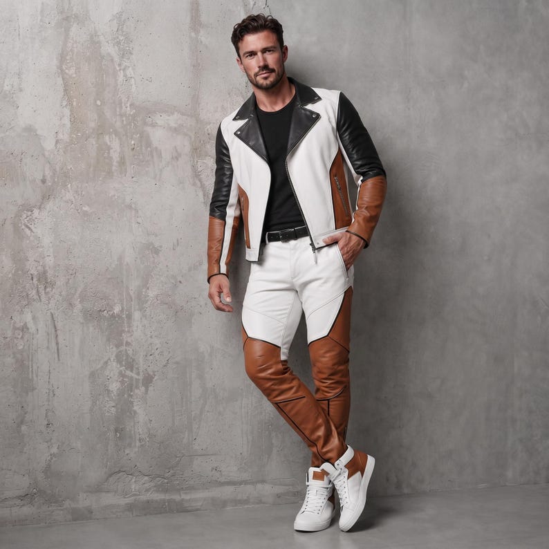 Biker Jacket and Pants Set image 2