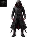 Gothic Black Hooded Trench Coat image 2