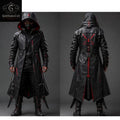 Gothic Black Hooded Trench Coat